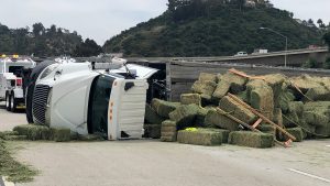 Driver extricated after semi overturns on I-905 in Otay Mesa Image